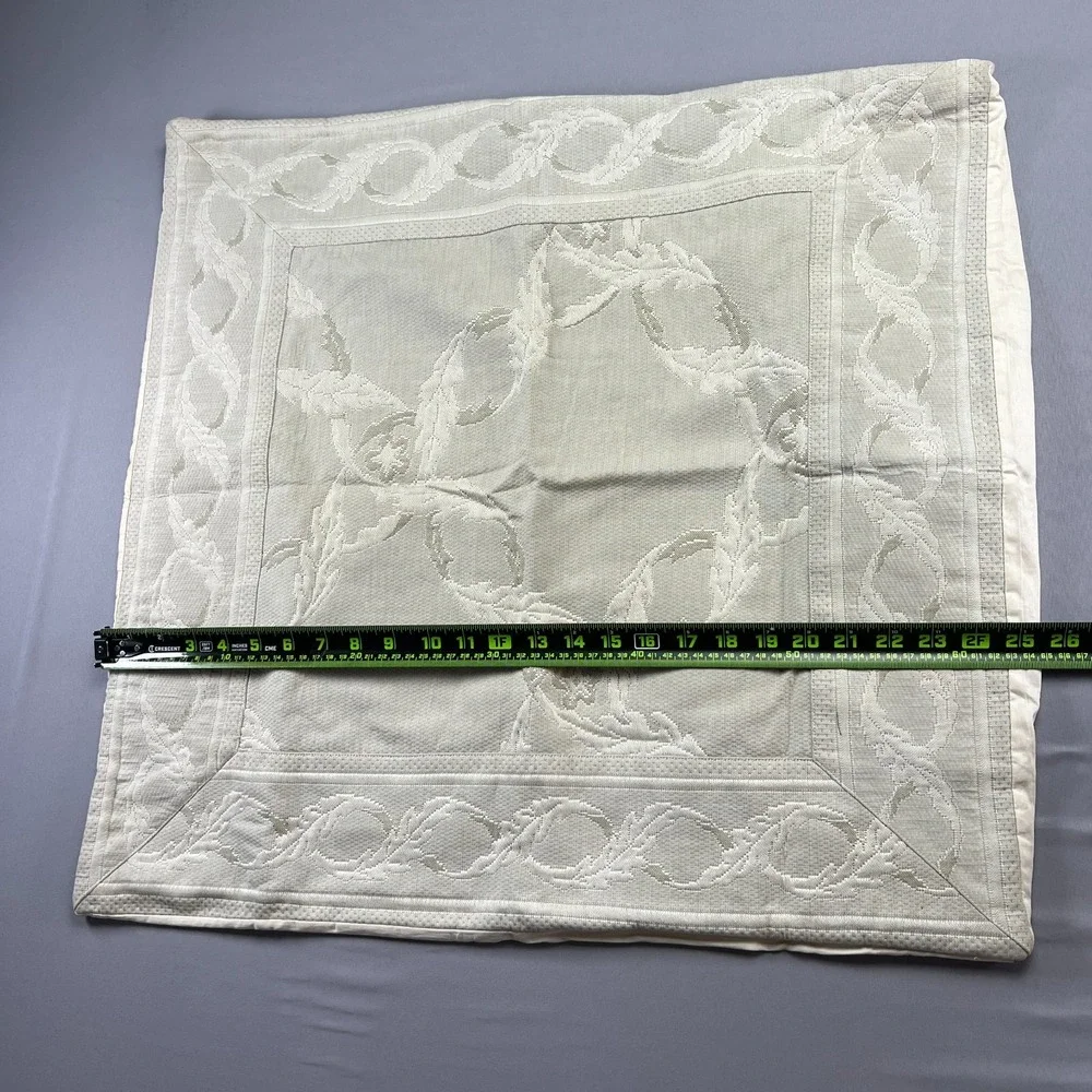 Decorative Throw Square Pillow Case Beige 100% Egyptian Cotton Luxury 23